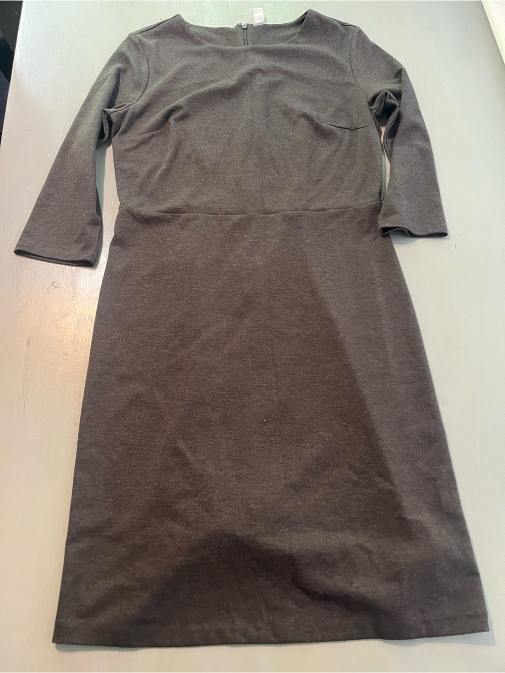 Old Navy Charcoal Grey 3/4 Sleeve Sheath Dress - L Tall